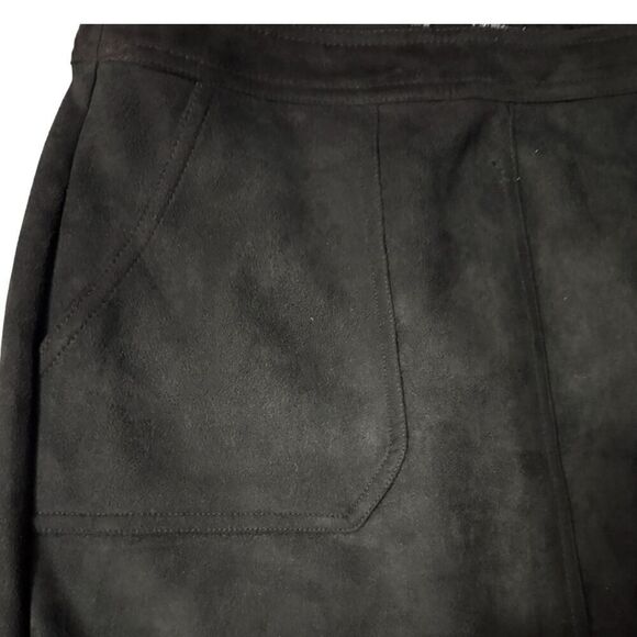 Catherine Malandrino Faux Leather Retro 70s Black Skirt with Pockets Size 8 - Picture 4 of 9